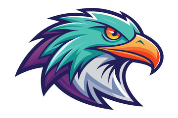 an colorful eagle head mascot logo vector illustration