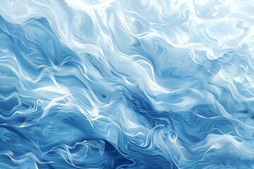 Obraz premium Swirling abstract pattern in ocean blue and white marble effect, perfect for luxury design projects, wall art and modern interior decoration backgrounds.