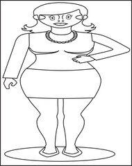 A set of beautiful girls models graphics Coloring Page For Kids.