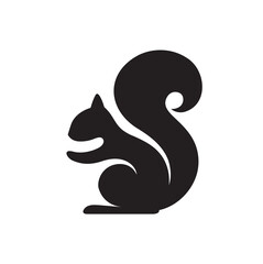 Abstract Squirrel Logo Cute Pet Vector Design Illustration