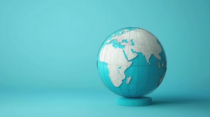 Fototapeta premium Earth globe with network lines forming a global connection, blue theme, 3D illustration