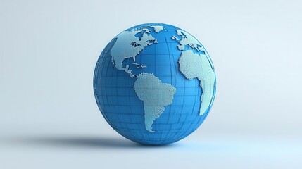 Fototapeta premium Earth globe, blue map design with interconnected digital lines, 3D illustration