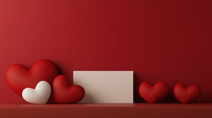 Valentine's themed retail display with heart shapes for romantic décor