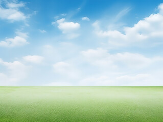 Fototapeta premium Wallpaper Background of Abstract Blur Featuring Lush Green Nature and Blue Sky with Clouds