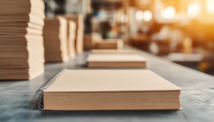 Recycle and renewal paper concept. Hands crafting recycled paper into notebooks, illustrating the renewal process from waste to new products.