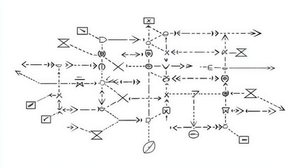 Strategic Football Play Diagram with Arrows and Symbols