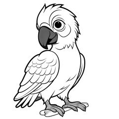 Fototapeta premium Bright coloring book for children with the image of various birds, stimulating imagination and creativity
