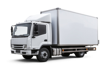 Clean white van truck without lettering, ideal for transportation, with smooth surface and neutral
