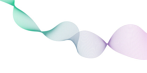 Abstract dynamic multicolor lines waves, technology line stripe isolated science digital flowing black line, gradient colorful flowing wave design element, wavy lines gradient background.	