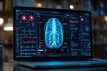 Laptop screen with medical consultation interface