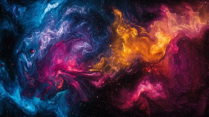 Vibrant Cosmic Swirl, a dynamic fusion of vivid colors swirling together, evoking the essence of a galaxy in motion, perfect for artistic and creative visual applications
