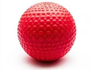 close-up of a bright red rubber bouncy ball