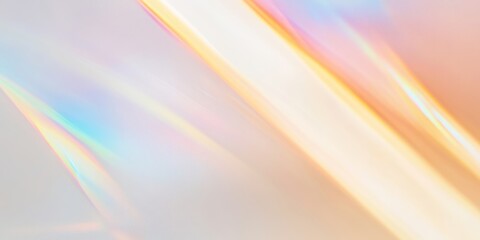 Abstract Holographic Light Streaks on a White Background