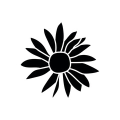 Silhouette wildflowers set, Abstract botanical black elements,  vector illustration botany design. 