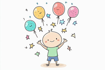 Firework Vector Graphic In Multi Colors, Illustration Art Of Fireworks, Holiday Season, Kids, Copy Space