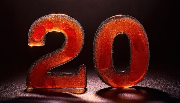 20th Birthday Celebration Cake Decoration in Orange