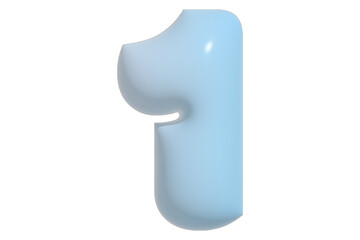 a blue number one on a transparent background