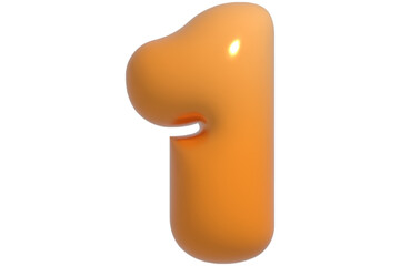 a number one on a transparent background