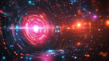 Obraz premium Glowing Neon Digital Frame Border with Bright Vibrant Lights and Futuristic Abstract Patterns new beautiful stock image illustration AI