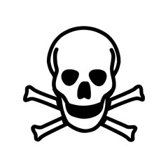 White skull and crossbones symbol icon