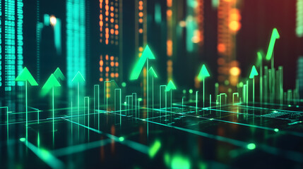 Financial analysis graph background Stock market increasing graph banner stock market background graph wallpaper