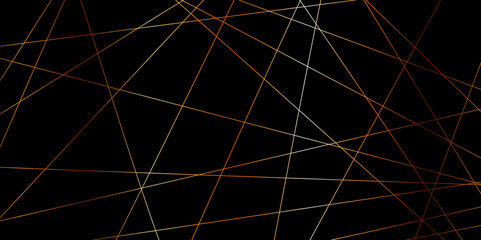 Abstract red and golden color line straight Vector in black background, geometric random chaotic line design with transparent background Vector Illustration