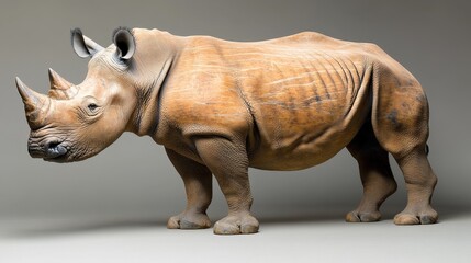 Obraz premium Powerful rhinoceros standing in a studio setting