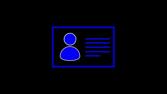 ID Card icon. Identification cards blue color icon. Identification card outline icon.