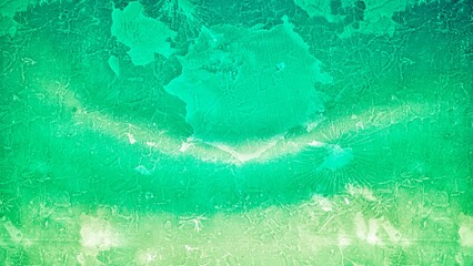 Digital engineering: Abstract background with bright green color palette. The surface is textured with cracks and crevices, The light fades, adding a sense of mystery and intrigue.