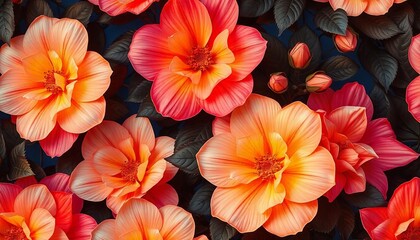 Fototapeta premium Floral Pattern, Handmade Flowers, Textured Background