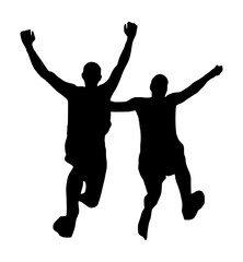 Persons Jumping Happy Silhouette