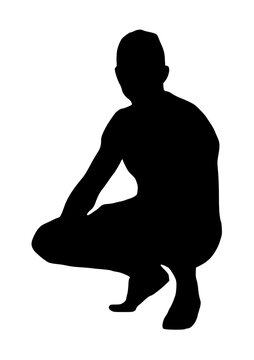 recommend clip art: Person Squat Sitting Silhouette