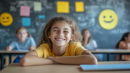 A school implementing a mental health curriculum to help students manage emotions and stress. Concept of mental health education