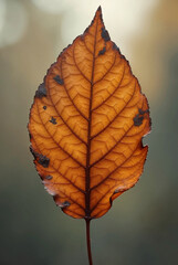 Obraz premium Minimalist Metal Leaf Keychain for Nature Lovers