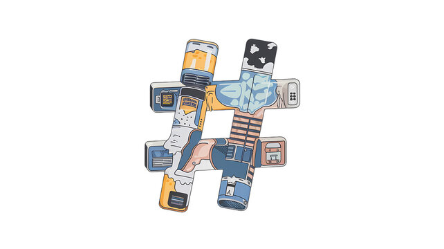 Top Hashtags Without Background for Social Media Posts