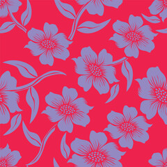 Obraz premium Cute feminine watercolor seamless pattern with wildflowers.hand drawn
