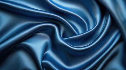 Obraz premium A vibrant blue satin fabric texture with smooth, flowing folds and soft sheen.