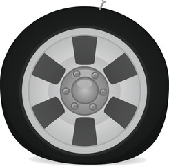 Obraz premium Car tire defect. vector illustration