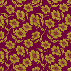 Cute feminine watercolor seamless pattern with wildflowers.hand drawn