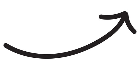 wavy curved Long arrow icon. long line arrow vector. flat style Arrow symbol. arrow on a white background. vector illustration.