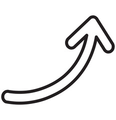 Long curved arrow icon vector. Black long arrow vector. flat style Arrow symbol. Black silhouette of long arrow isolated on white background. vector illustration. EPS 10