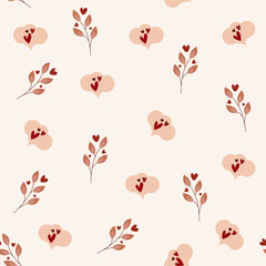 valentines day, cute seamless pattern with hearts and romantic elements