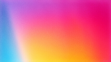 Abstract grainy background with an orange, pink, purple, blue, and yellow gradient, featuring a textured noise effect; ideal for web banners or headers.