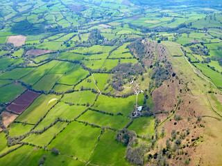	
Aerial view from the hills above Pandy in Wales	