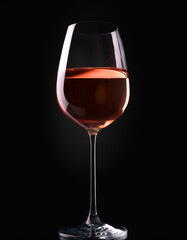 Glass wine, isolated on a dark black