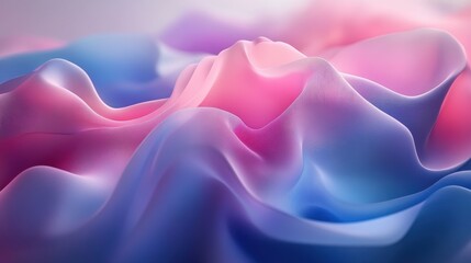 Obraz premium Generative AI illustration of colorful abstract background with pink and blue multicolored wavy surfaces