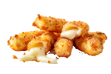 mozzarella sticks filled with cheese isolated on a transparent background