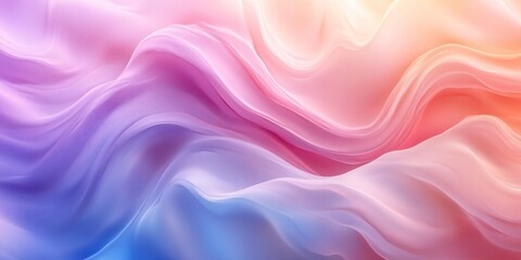 Obraz premium Abstract colorful flowing waves background in soft pastel tones, creating a soothing gradient effect