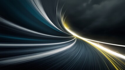 Abstract blue and yellow wavy background. Generative Ai.