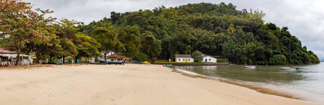 Pontal Beach in the tourist town of Paraty. Rio de Janeiro, Brazil. World Heritage Site